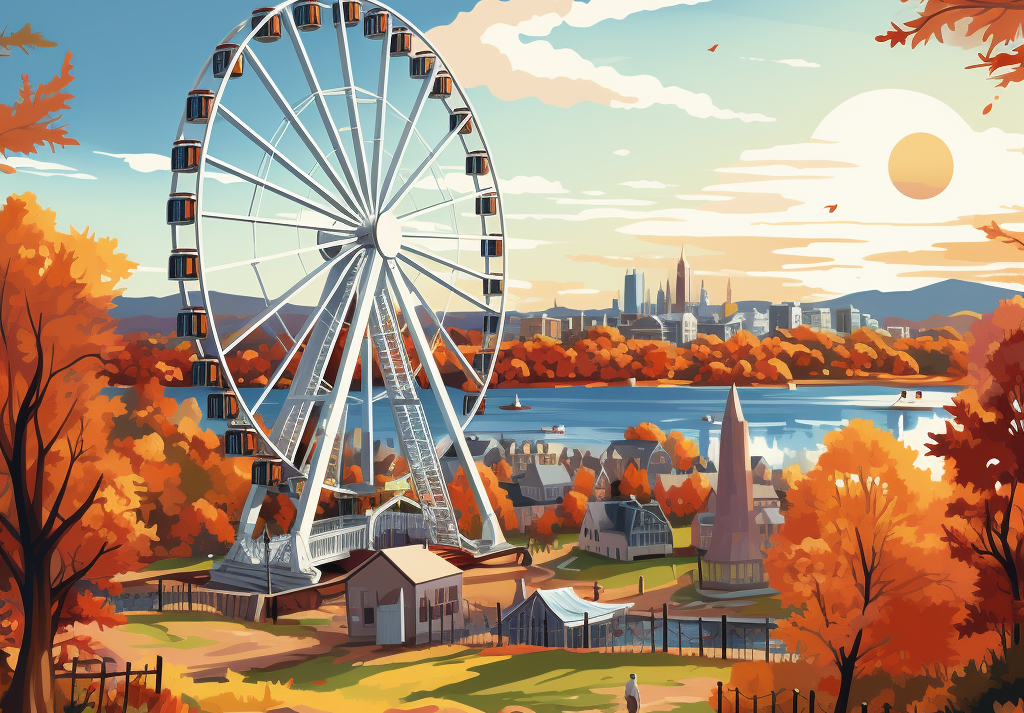  'Autumn Ferris Wheel in New England 500 Piece Puzzle'