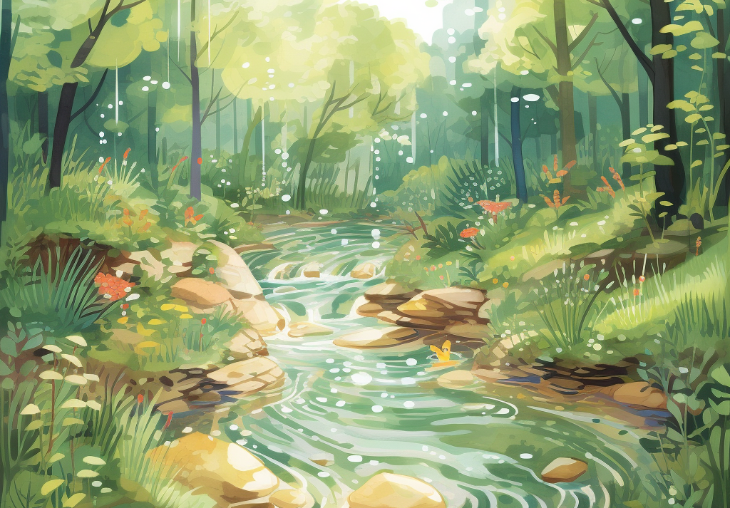  Tranquil Brook Illustration 500 Piece Puzzle