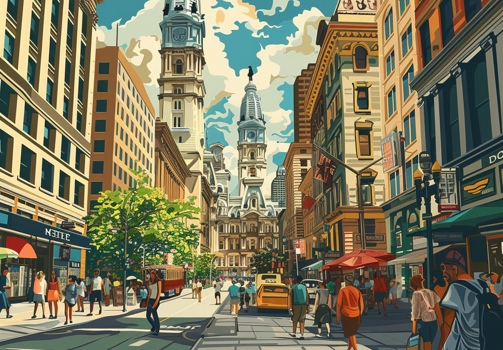  Vibrant Philadelphia Summer Scene 500 Piece Puzzle