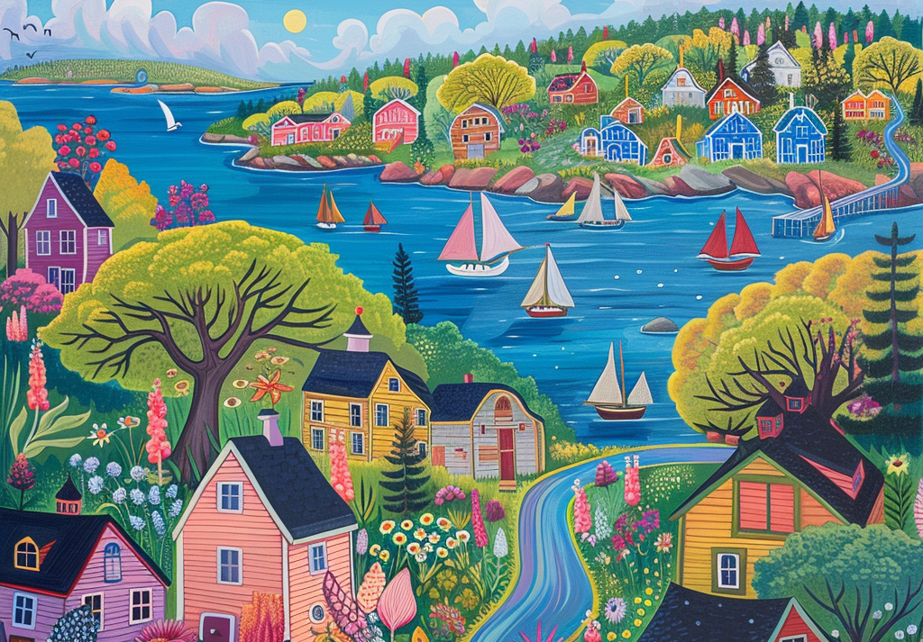  Maine Summer Illustration 500 Piece Puzzle