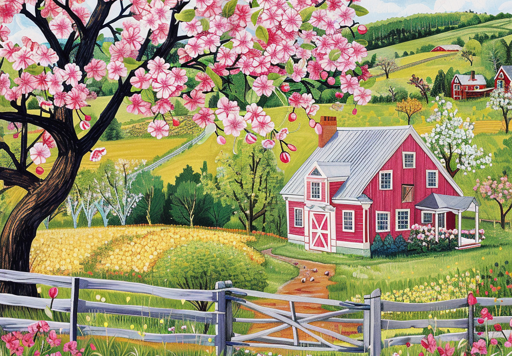  Apple Blossoms in New England 500 Piece Puzzle