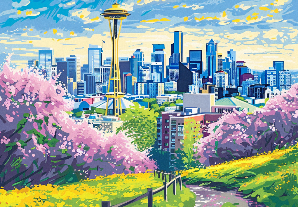  Seattle Spring Pastel Vibes 500 Piece Puzzle