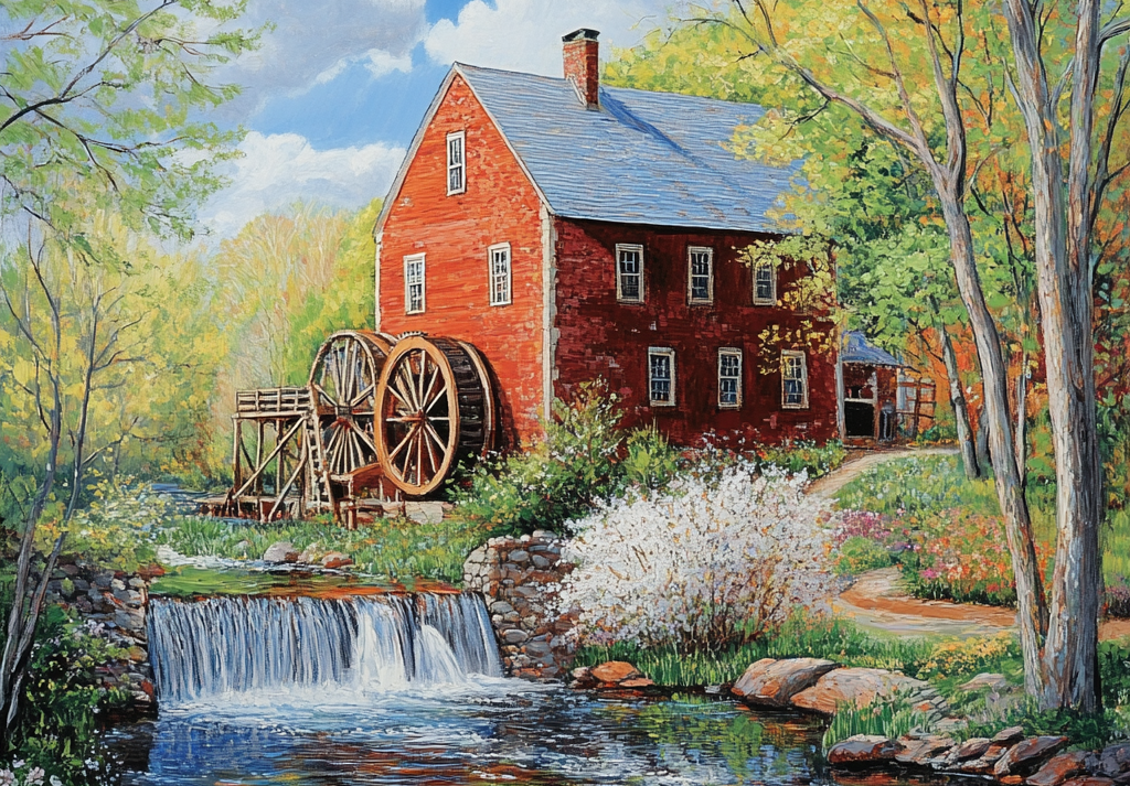  Massachusetts Mill By River 500 Piece Puzzle