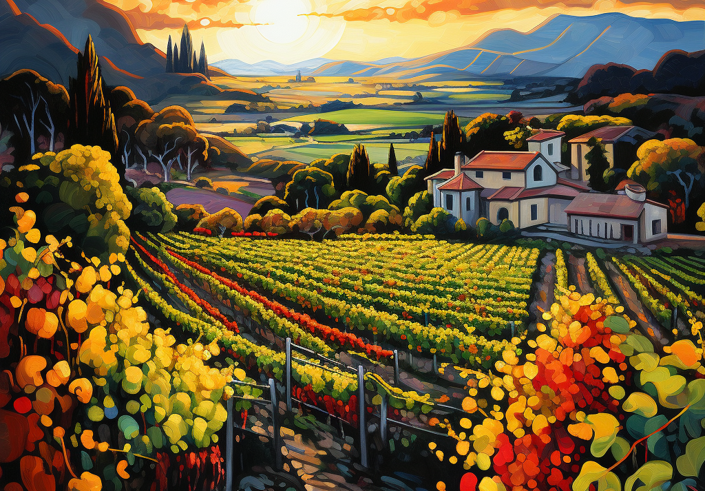  Napa Valley Vineyard Painting 500 Piece Puzzle